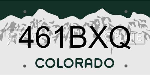 461BXQ Colorado License Plate