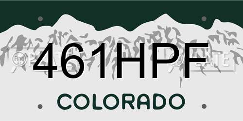 461HPF Colorado License Plate