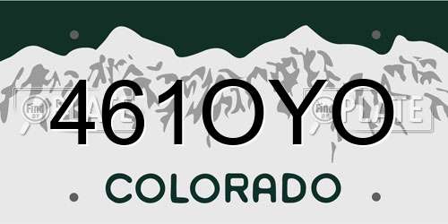 461OYO Colorado License Plate