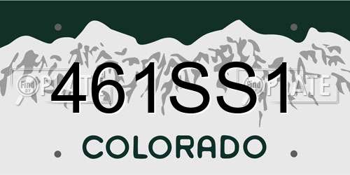 461SS1 Colorado License Plate