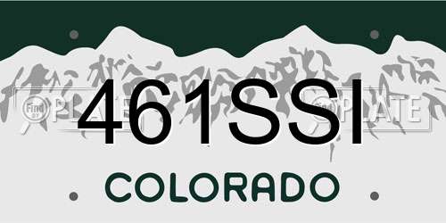 461SSI Colorado License Plate