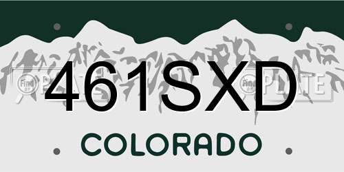 461SXD Colorado License Plate