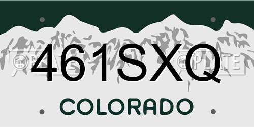 461SXQ Colorado License Plate
