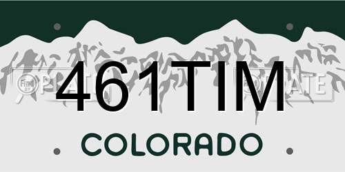 461TIM Colorado License Plate