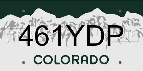461YDP Colorado License Plate