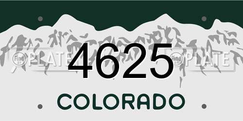 4625 Colorado License Plate
