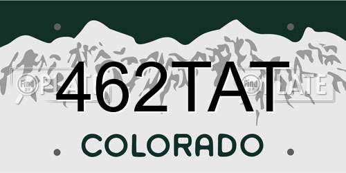 462TAT Colorado License Plate
