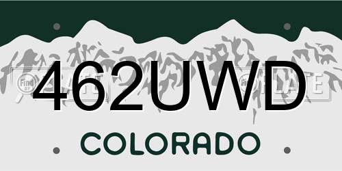 462UWD Colorado License Plate