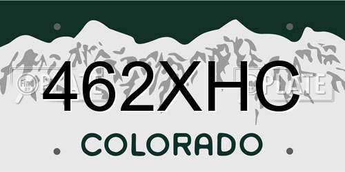 462XHC Colorado License Plate