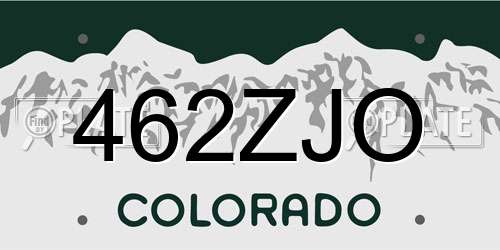 462ZJO Colorado License Plate