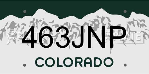 463JNP Colorado License Plate