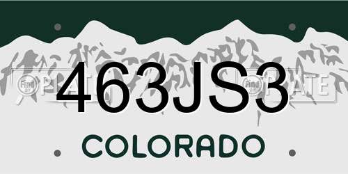463JS3 Colorado License Plate