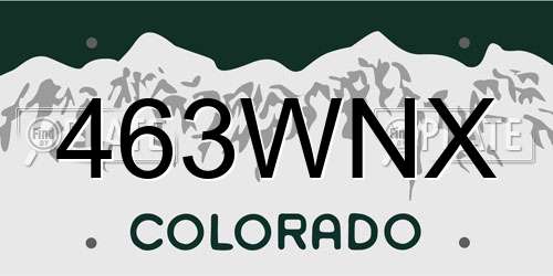 463WNX Colorado License Plate