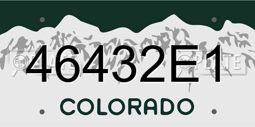 46432E1 Colorado License Plate