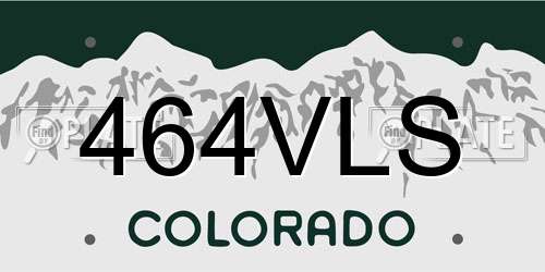 464VLS Colorado License Plate