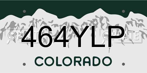 464YLP Colorado License Plate