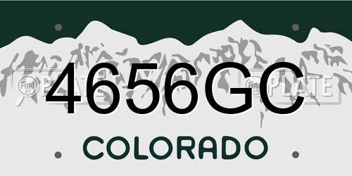 4656GC Colorado License Plate