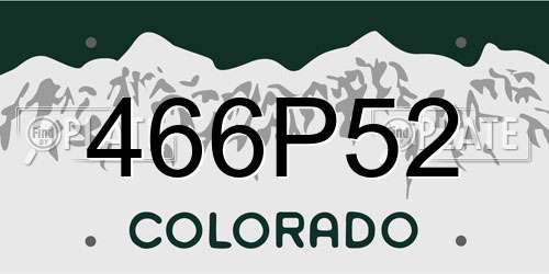 466P52 Colorado License Plate