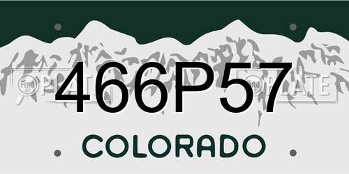 466P57 Colorado License Plate