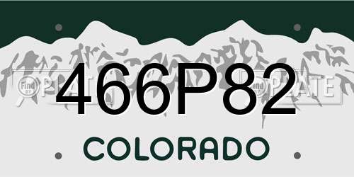 466P82 Colorado License Plate