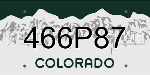 466P87 Colorado License Plate