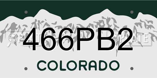 466PB2 Colorado License Plate