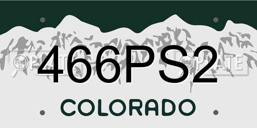 466PS2 Colorado License Plate