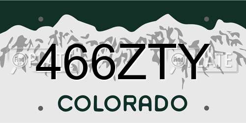 466ZTY Colorado License Plate