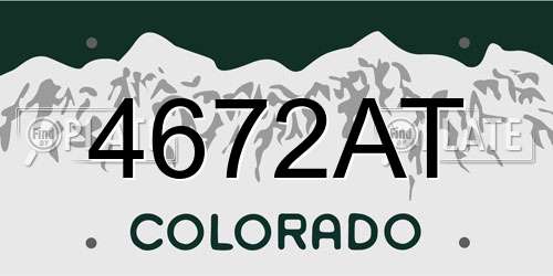 4672AT Colorado License Plate