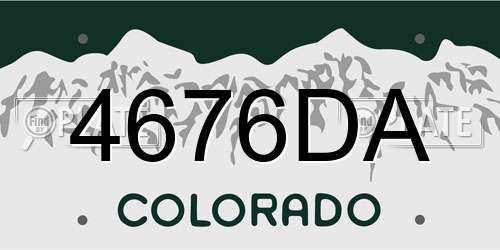 4676DA Colorado License Plate
