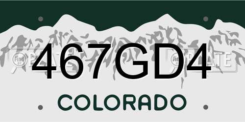 467GD4 Colorado License Plate