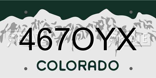 467OYX Colorado License Plate