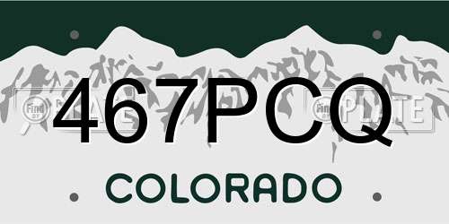 467PCQ Colorado License Plate
