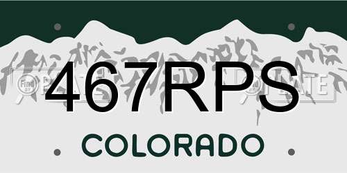 467RPS Colorado License Plate