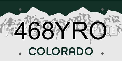 468YRO Colorado License Plate
