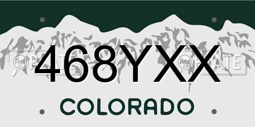 468YXX Colorado License Plate