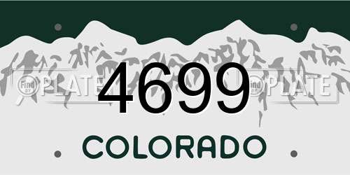 4699 Colorado License Plate