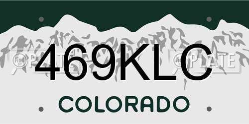 469KLC Colorado License Plate