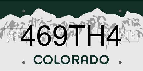 469TH4 Colorado License Plate