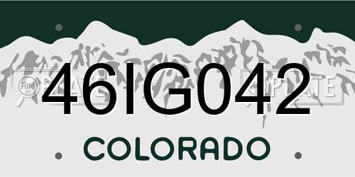 46IG042 Colorado License Plate