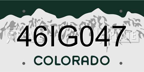 46IG047 Colorado License Plate