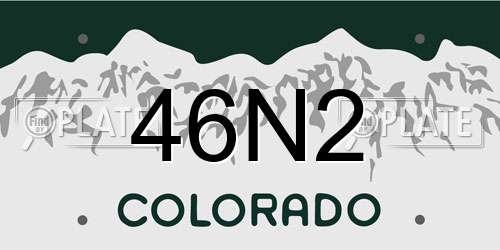 46N2 Colorado License Plate