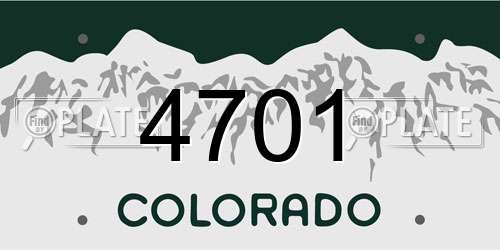 4701 Colorado License Plate