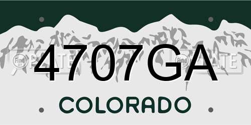 4707GA Colorado License Plate