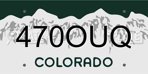 470OUQ Colorado License Plate