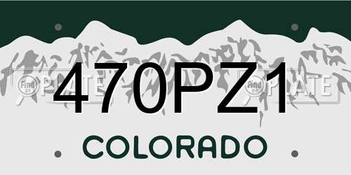 470PZ1 Colorado License Plate