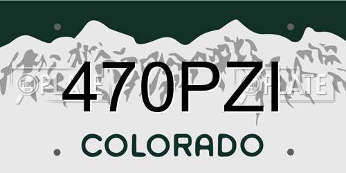 470PZI Colorado License Plate