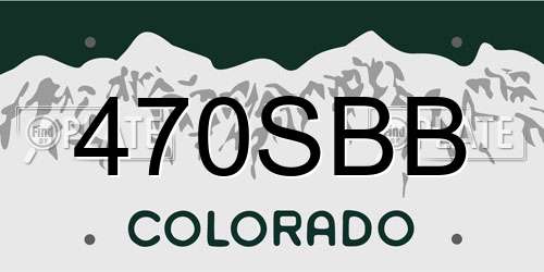 470SBB Colorado License Plate