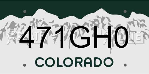 471GH0 Colorado License Plate