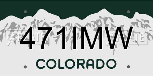 471IMW Colorado License Plate